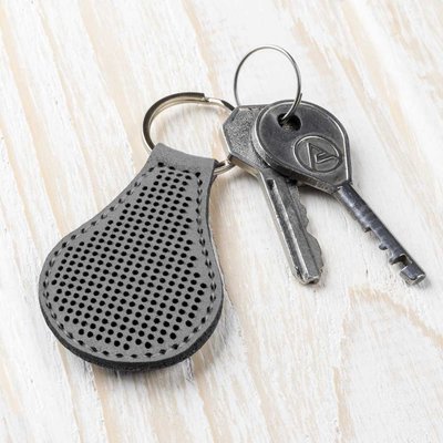 Аrtificial leather embroidery blank Key ring FLBE(BB)-010 Grey