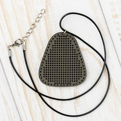 Аrtificial leather embroidery blank Pendant FLBE(BB)-020 Walnut