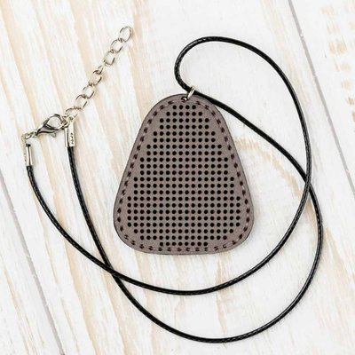 Аrtificial leather embroidery blank Pendant FLBE(BB)-021 Latte